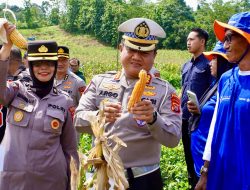 Dirlantas Polda Sultra Hadiri Panen Raya Kuartal I di Lahan Binaan Polri Kota Kendari