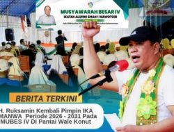 H. Ruksamin Tetap Pimpin IKA SMANWA Periode 2026 – 2031 Melalui Mubes IV di Pantai Wale Kab. Konut
