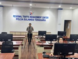 Ditlantas Polda Sultra Sampaikan Update Arus Lalu Lintas Secara Langsung Melalui RRI Kendari, Situasi Kota Kendari Terpantau Aman dan Lancar