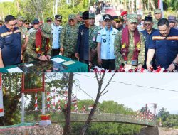 BUPATI IKBAR APRESIASI SINERGI TNI DAN PT ANTAM PEMBANGUNAN JEMBATAN PERINTIS GARUDA DI KONAWE UTARA